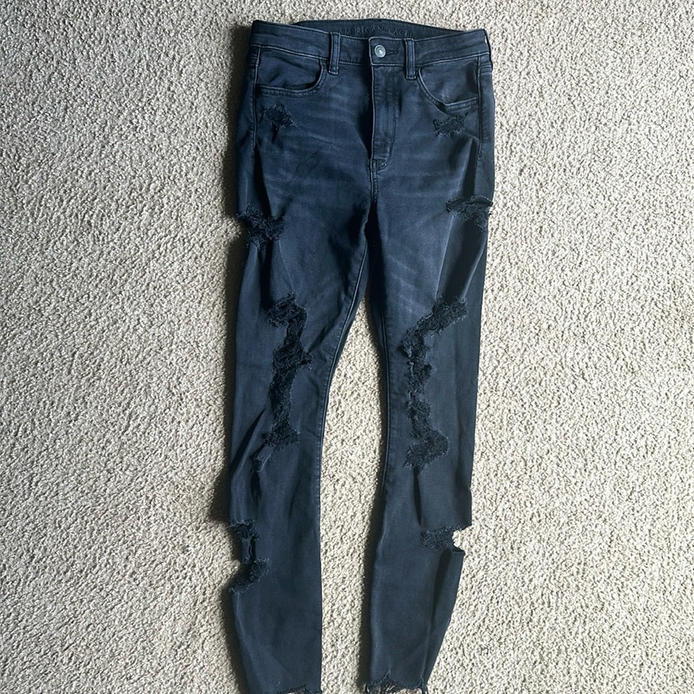 Super high rise destroyed jegging black